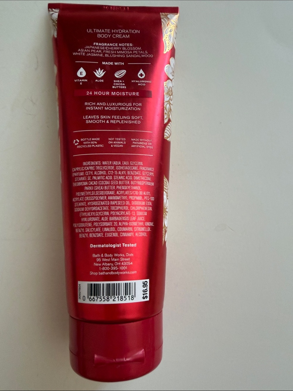Bath & Body Works Japanese Cherry Blossom Body Cream - Red & Gold - Picture 2 of 5